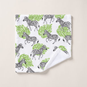 Toalha De Rosto Padrão branco sem costura com zebras. ilustraçã