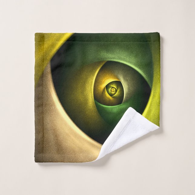 Toalha De Rosto Padrão de Abstrato de Arte Floral Moderna Verde #2 (Pano de lavar)