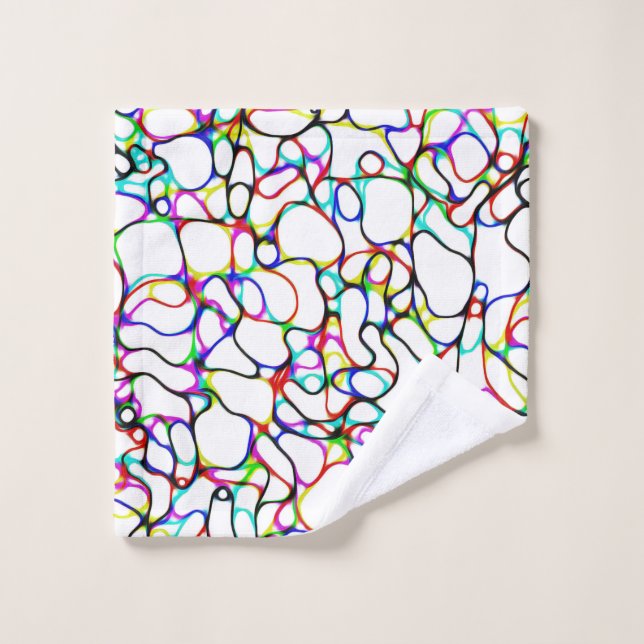 Toalha De Rosto Padrão de Abstrato de várias cores (Pano de lavar)
