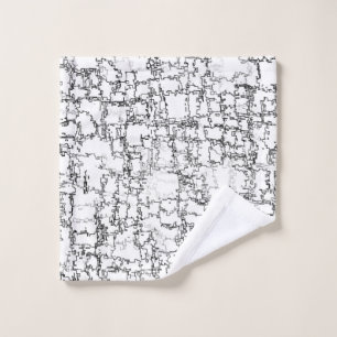 Toalha De Rosto Padrão de Abstrato preto e branco