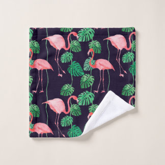 Toalha De Rosto Padrão de aquarela sem costura com flamingo