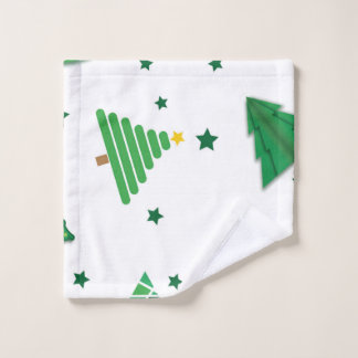 Toalha De Rosto padrão de árvore de natal