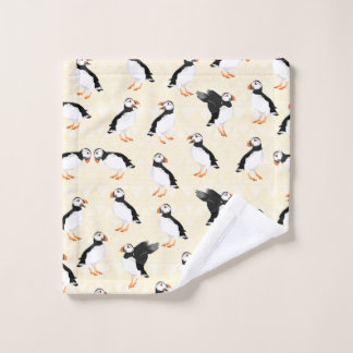 Toalha De Rosto Padrão de Aves Puffin