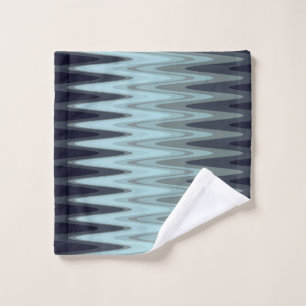 Toalha De Rosto Padrão De Cinza Azul De Zig Zag
