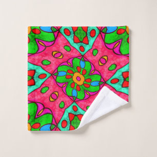 Toalha De Rosto Padrão de Flores de Abstrato exclusivo