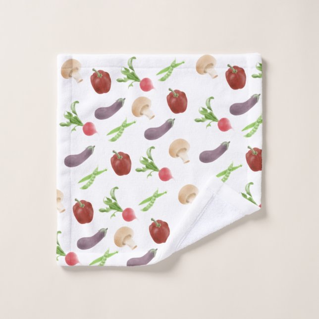 Toalha De Rosto Padrão de Ilustração Vegetal (Pano de lavar)