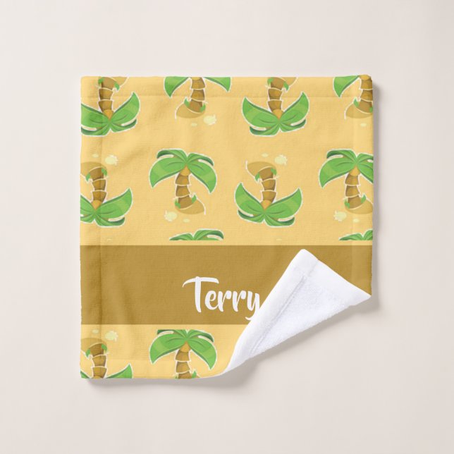 Toalha De Rosto Padrão de palmeiras tropicais (Pano de lavar)