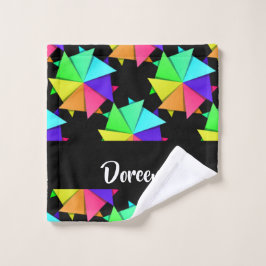 Toalha De Rosto Padrão de papel colorido dobrado