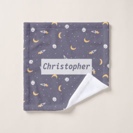 Toalha De Rosto Padrão do Planeta das Estrelas Celestiais da Lua R