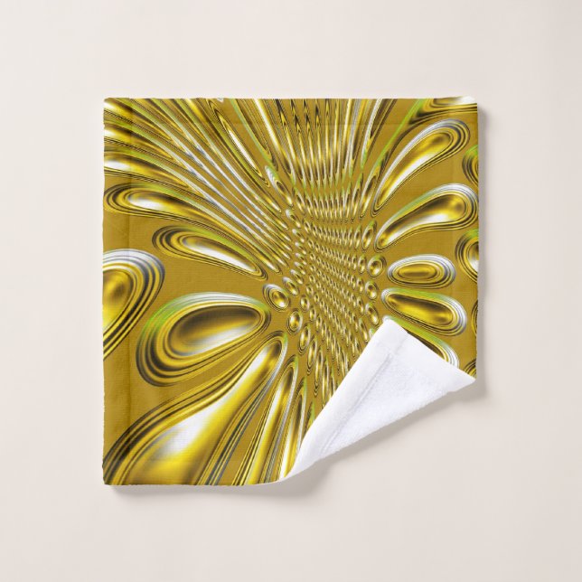 Toalha De Rosto Padrão Dourado (Pano de lavar)