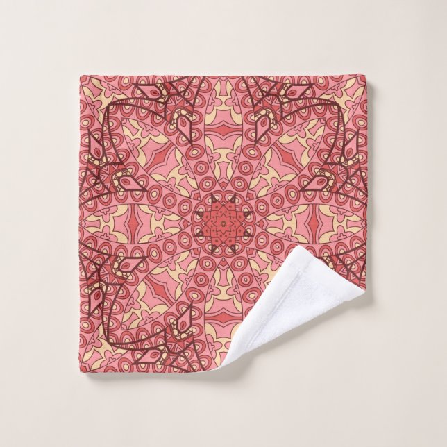Toalha De Rosto padrão étnico uniforme de abstrato flor mandala (Pano de lavar)