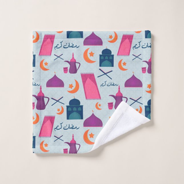Toalha De Rosto Padrão Feliz Ramadão (Pano de lavar)