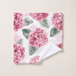 Toalha De Rosto Padrão Floral Botânico de Aquarela de Hortênsia Ro