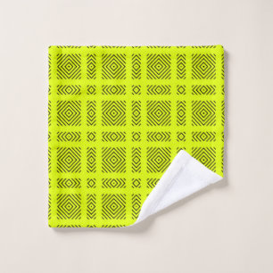 Toalha De Rosto Padrão geométrico amarelo-limão
