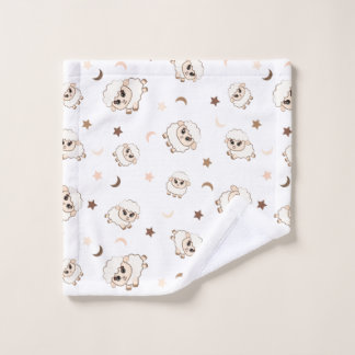 Toalha De Rosto Padrão Pastel Sheep