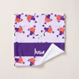 Toalha De Rosto Padrões dos jogadores de hóquei no gelo