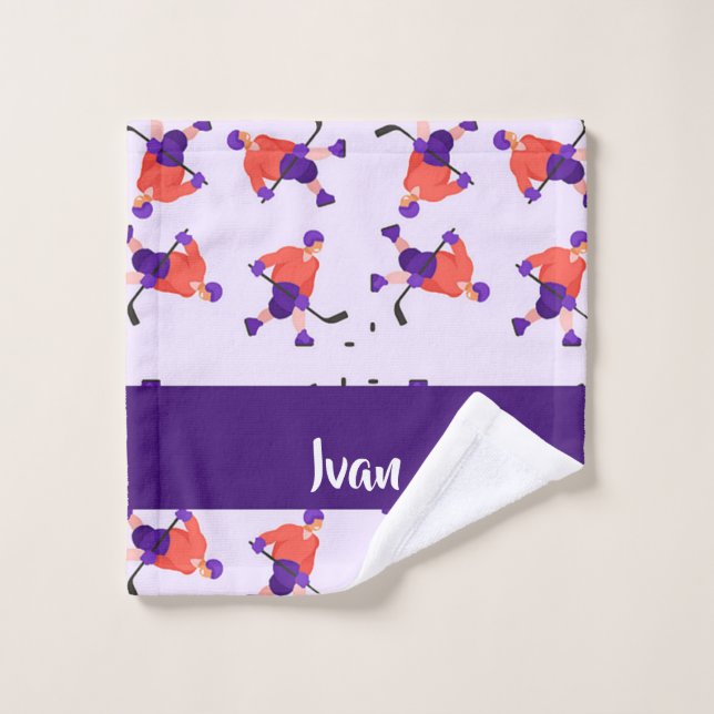 Toalha De Rosto Padrões dos jogadores de hóquei no gelo (Pano de lavar)