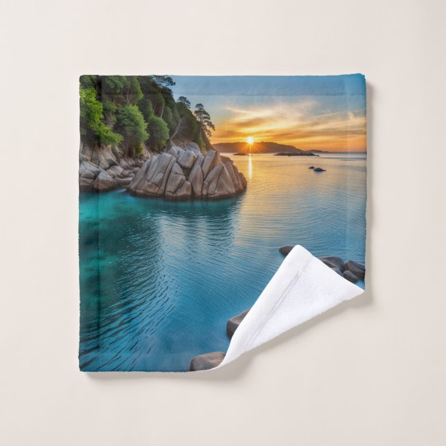 Toalha De Rosto Paisagem pacífica do paraíso (Pano de lavar)
