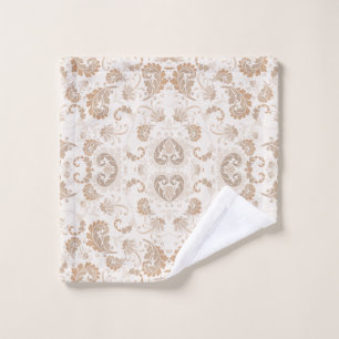 Toalha De Rosto Paisley em Beige Aestésico Moderno Tan Brown