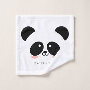 Toalha De Rosto Panda Kawaii  Adicione Seu Nome