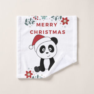 Toalha De Rosto Panda Natal Neve Animais de inverno Pandas