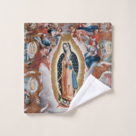 Toalha De Rosto Paninho de arte “Virgem de Guadalupe”