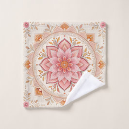 Toalha De Rosto Pano de Lavagem com Design Floral Rosa Intenso que
