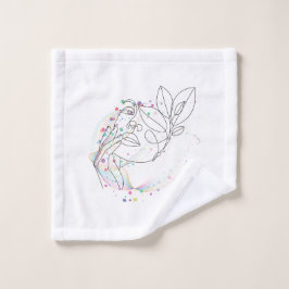 Toalha De Rosto Pano de limpeza facial desenho de linha simples de