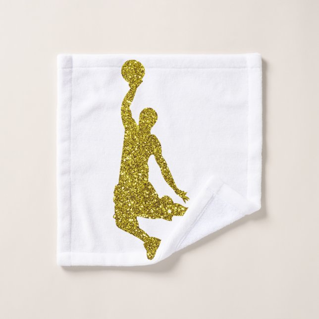 Toalha De Rosto Pano dourado da lavagem do basquetebol (Pano de lavar)