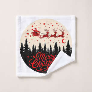 Toalha De Rosto Papais noeis Sleigh Felry, Pena de Natal