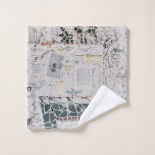 Toalha De Rosto Papel branco da impressora na parede de betão bra