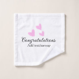 Toalha De Rosto Parabéns cor-de-rosa