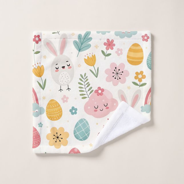 Toalha De Rosto Páscoa Bunny Pattern (Pano de lavar)