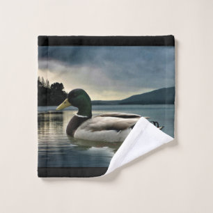 Toalha De Rosto Pato De Mallard No Lago