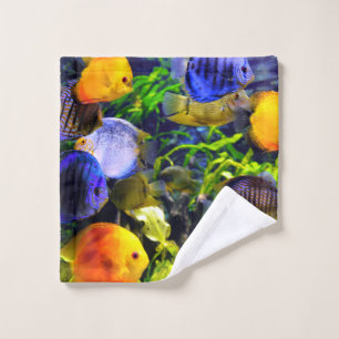 Toalha De Rosto Peixes de mar tropicais aquáticos coloridos