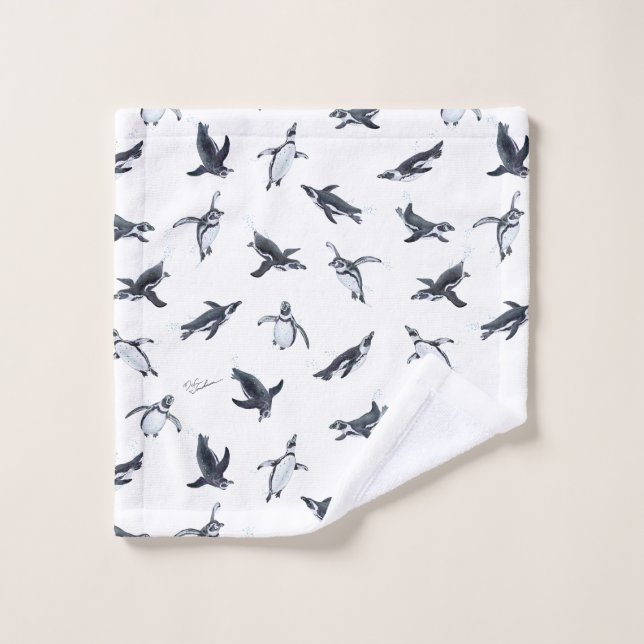Toalha De Rosto Penguin Squadron | Ocean Art Design (Pano de lavar)