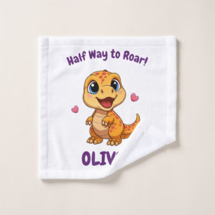 Toalha De Rosto Personalizado Meio Caminho para Um Dinossauro 6 Me