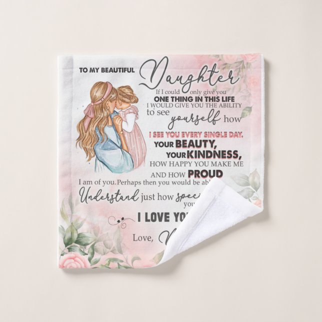 Toalha De Rosto Personalizado Para Minha Bela Filha (Pano de lavar)