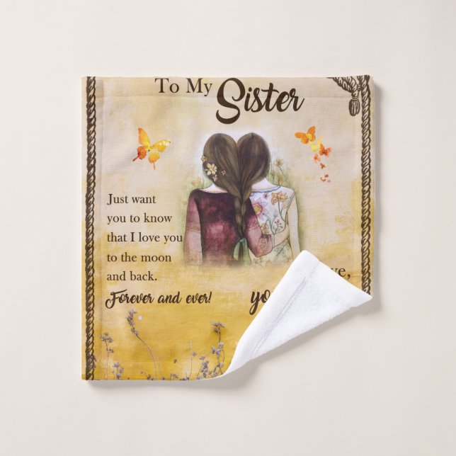 Toalha De Rosto Personalizado para Minha Irmã Blanket (Pano de lavar)