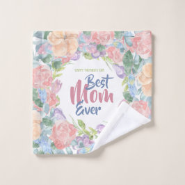 Toalha De Rosto Personalizar Dia de as mães de Aquarela Floral