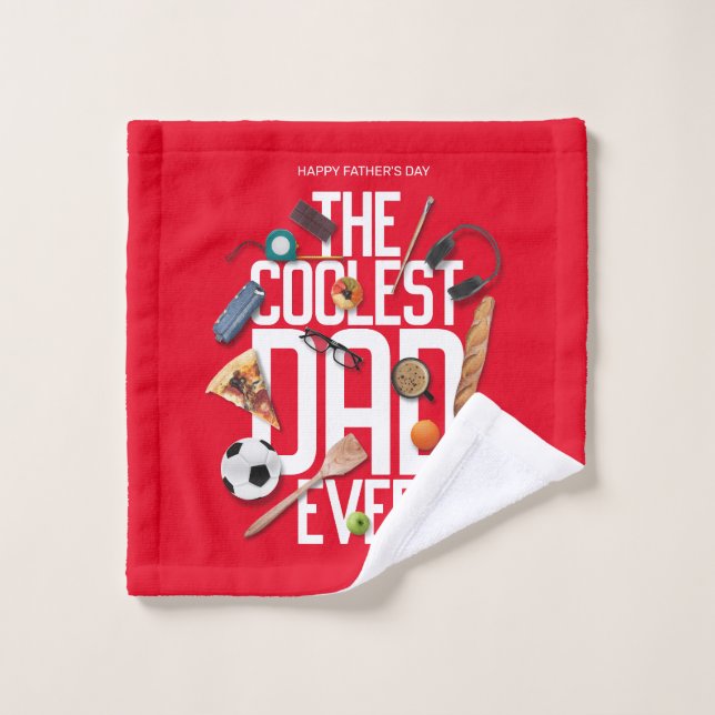 Toalha De Rosto Personalize O Pai Mais Legal Do Mundo (Pano de lavar)