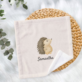Toalha De Rosto Personalized Burp Cloth with Hedgehog Design