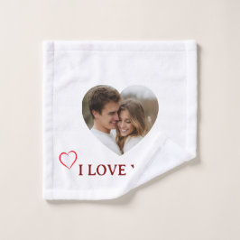 Toalha De Rosto Personalized Photo Valentine's Day Towel