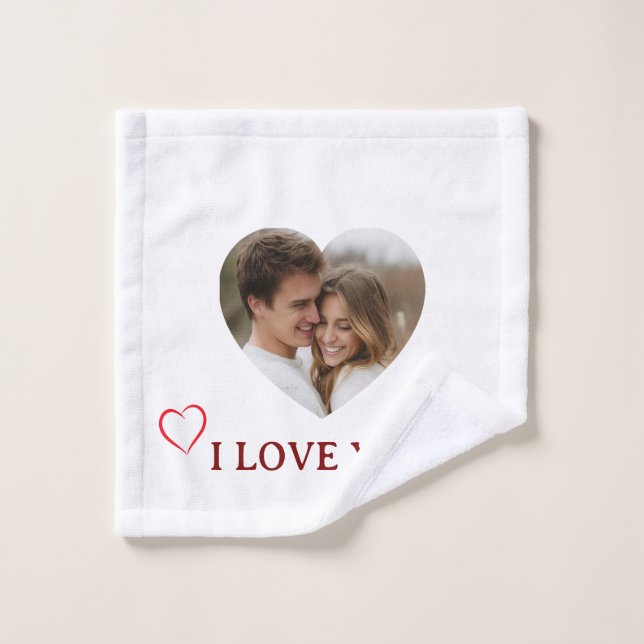 Toalha De Rosto Personalized Photo Valentine's Day Towel (Pano de lavar)