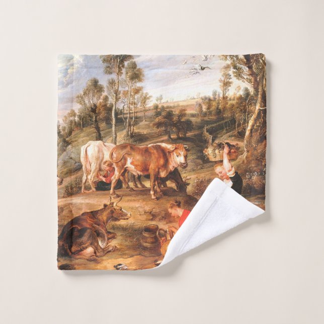 Toalha De Rosto Peter Paul Rubens Milkmaids with Cattle in a Lands (Pano de lavar)