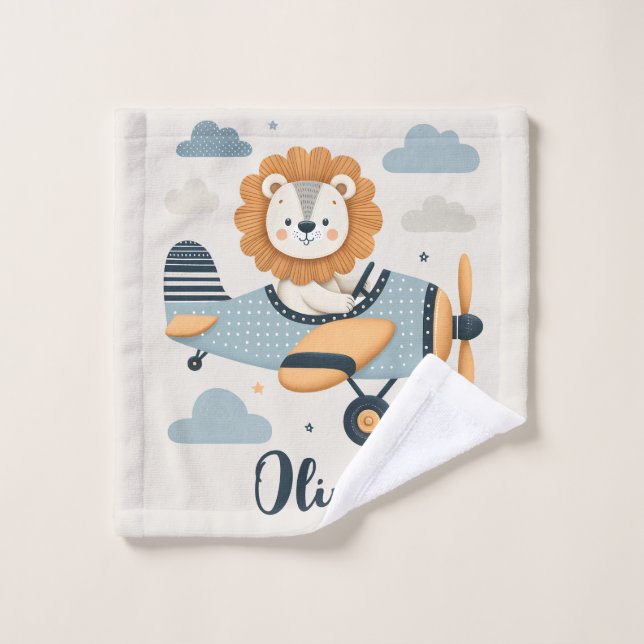 Toalha De Rosto Piloto de leão branco (Pano de lavar)