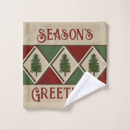 Toalha De Rosto Pine Trees e Harlequin Wash Cloth