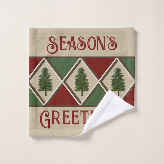 Toalha De Rosto Pine Trees e Harlequin Wash Cloth (Pano de lavar)