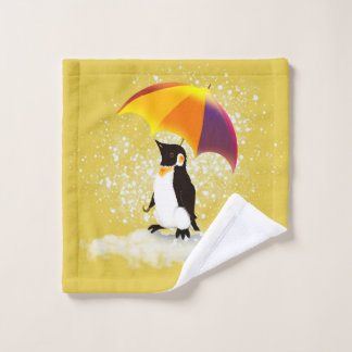 Toalha De Rosto Pinguim com Guarda-chuva