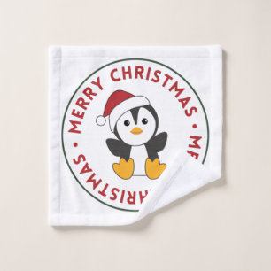 Toalha De Rosto Pinguim Natal Neve Pinguins de Inverno Pinguins
